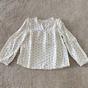 GAP Kids White and Black Polka Dot Blouse Size 8